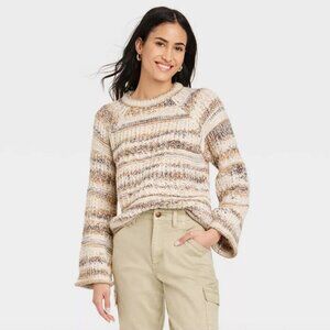 Universal Thread Women's Crewneck Pullover Sweater Brown (Size XS)